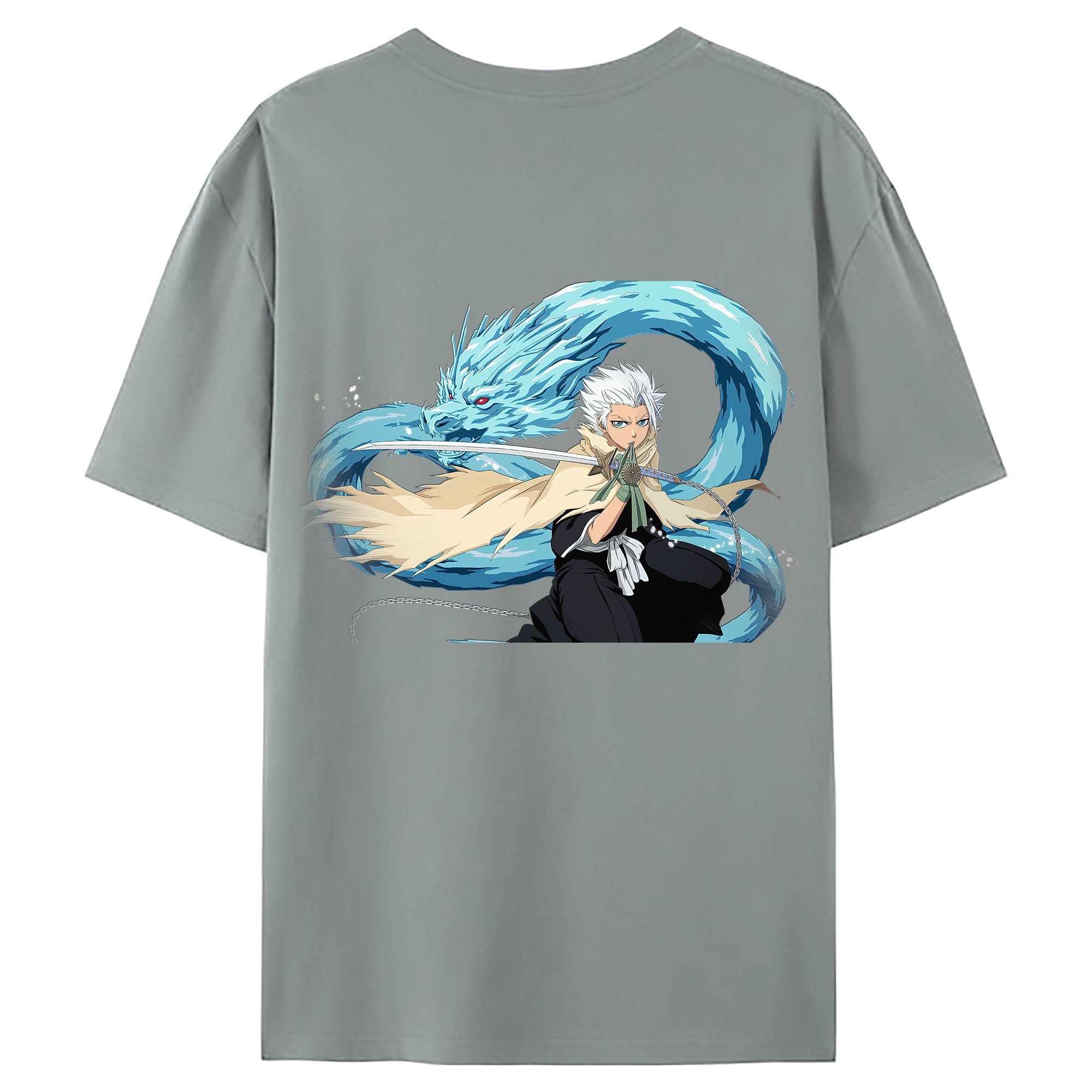 （画像用） ブリーチ 日番谷冬獅郎（ひつがや とうしろう） BLEACH Hitsugaya Toushirou 綿100％ メンズ半袖Tシャツ（バックプリント） 通気性